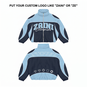 Mens Winter Waterproof Breathable Canvas <b>Windbreaker</b> Jacket <b>Black</b> Contrast Panel Digital Printing OEM Front Logo - Product Image 1