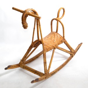 Juguetes de animales para montar para niños, columpios de ratán ecológicos, animales de juguete, caballos balancín de caña natural - Product Image 6