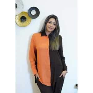 Conjunto coordinado de 2 piezas color naranja para mujer - Product Image 3