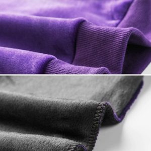 Girls <b>Purple</b> Hooded Tracksuit Set Full Sleeve Casual Fleece Winter Wear With Side Pockets Elastic Waist Solid Design - Product Image 6