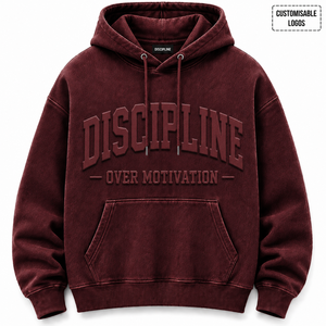 Premium <b>Three</b>-dimensional 3D Embossed Winter Hoodie Custom Logo Pure 100% Cotton Thickened Embroidery Oversized Streetwear - Product Image 1