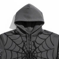 Sweat à capuche pour homme en coton 100% avec motif toile d'araignée, design araignée 3D, streetwear décontracté, polaire, hiver