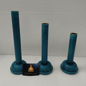 Nouveauté : Porte-bougie en résine bleue, forme cylindrique, décoratif, lanternes et pot à bougie pour la décoration intérieure au meilleur prix - Product Image 1
