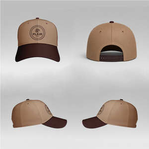 Casquette de baseball bicolore premium – Beige et bordeaux, chapeau de sport ajustable avec logo brodé - Product Image 6