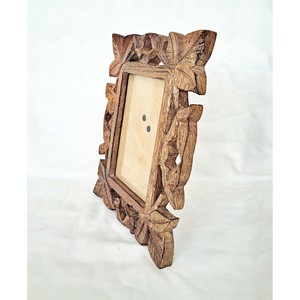Ornate Handmade Wooden Photo <b>Frame</b> Rectangular Vertical Tabletop Decorative Carved Leaves Design - Product Image 2