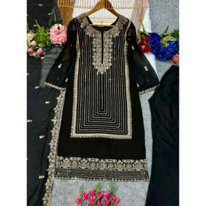 Robes de soirée élégantes Belle fête porter haut bas Dupatta - Product Image 3