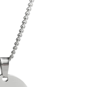 Silver Round Pendant Necklace Women Engraved Disc Charm Chain Elegant Sorority <b>Inspired</b> Fashion <b>Jewelry</b> Classic Gift - Product Image 3