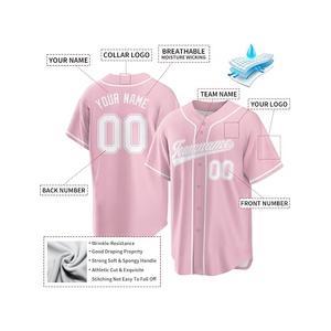 Camisetas de Béisbol Personalizadas al por Mayor, Sublimación OEM, Bordado 3D, Transpirables, de Seda/Algodón, Manga Corta, Nombre y Número del Jugador, Secado Rápido - Product Image 6