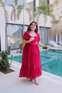 ชุดเดรสยาวผ้าฝ้ายดีไซน์เนอร์คุณภาพเยี่ยมสำหรับงานวัฒนธรรม งานฉลองอีด และงานปาร์ตี้ดิวาลี มีจำหน่ายในราคาส่งออก - Product Image 5