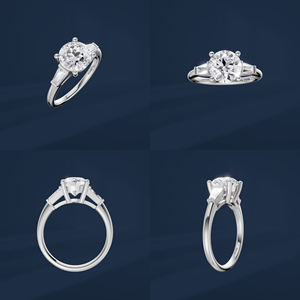 Anillo de Compromiso de Diamante Redondo Brillante de Platino con Halo y Diamantes Laterales, Certificado IGI, Estilo Clásico para Mujer - Product Image 6