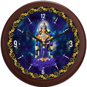 Horloge murale décorative en plastique imprimé Subramanya Swamy - Produit promotionnel pour le bureau pour Pâques et la Saint-Valentin - Product Image 5