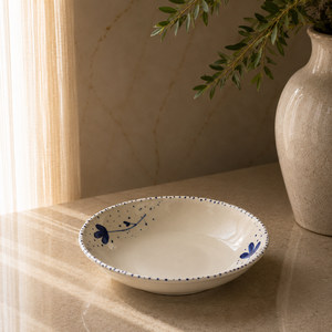 Handcrafted Ceramic Heart Print Bowl Smooth Gloss Finish with Deep Serving Shape for Chic Modern Table Styling - Product Image 6