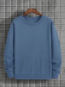 เสื้อสเวตเชิ้ตผู้ชายสีพื้น คอกลม แขนยาว สไตล์เรียบง่าย สำหรับใส่ลำลอง - Product Image 1