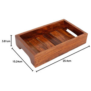 Bandeja de Servir de Madera Clásica Rústica Moderna con Acabado Artesanal para el Hogar, Cocina, Hotel, Mesa de Centro, Exhibición, Venta al por Mayor - Product Image 2