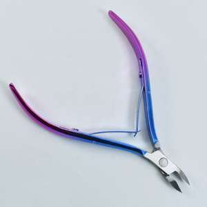 Stainless Steel Professional Cuticle Nippers with Wide Jaw Opening for Finger Nail Care Rainbow Design ANAAIF - Product Image 2