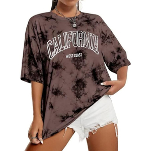 T-shirts tie-dye pour femmes, t-shirts à manches courtes surdimensionnés |   T-shirt ample, manches courtes, imprimé tie-dye, col rond, hauts pour concerts - Product Image 1