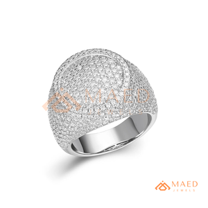 <b>Mens</b> Silver Tone Moissanite Diamond Round <b>Ring</b> Hip Hop Statement Jewelry Fashion <b>Ring</b> for <b>Men</b> Daily Wear - Product Image 6
