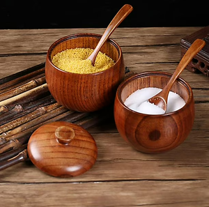 Natural Wooden Sugar Pot <b>High</b> quality <b>Kitchen</b> <b>Table</b> Handcrafted Eco-Friendly Wooden Sugar Pot - Product Image 2