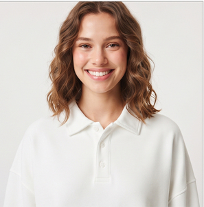 Camisetas Polo de Poliéster para Hombre y Mujer, 100% Algodón Poliéster, Manga Larga, Hombros Caídos, Cierre de Botones, Cuello Camisero - Product Image 3