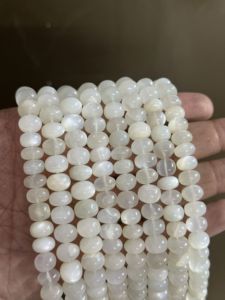 Perles rondes lisses en pierre de lune blanche AAA, brin de 16 pouces, 8 mm 9 mm, pierres précieuses naturelles en pierre de lune pour la fabrication de bijoux, vente en gros - Product Image 4