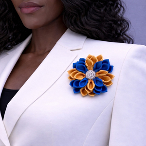 Broche de piqué Sigma Gamma Rho azul y dorado, pin de solapa, joyería de moda elegante, accesorio decorativo, regalo llamativo, venta al por mayor - Product Image 2