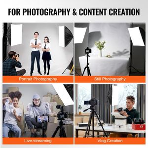 24 in X 24 in Softbox Kit di illuminazione 30W 5500K lampadine a LED regolabile supporto di illuminazione della videocamera - Product Image 6