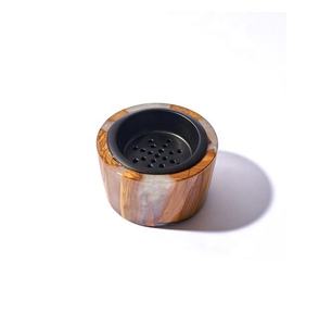 Quemador de Incienso de Madera Hecho a Mano con Incrustaciones de Resina, Diseño Geométrico en Forma de Estrella, Decoración Aromática para el Hogar - Product Image 4