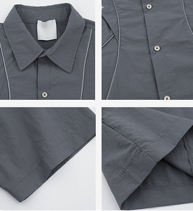 Men's Black Short Sleeve <b>TShirt</b> Regular Fit Solid Color Contrast Trim Casual Wear - Product Image 3
