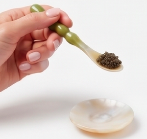 Ensemble de mini-cuillères en corne naturelle avec manche en bambou, poli naturellement avec manche en résine, idéal pour les salades, la vaisselle et l'utilisation en cuisine - Product Image 5