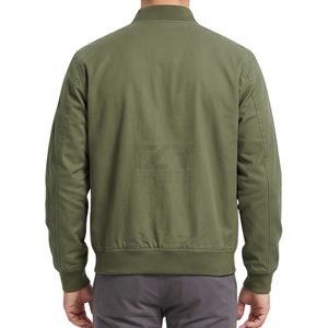 Green Field Flight Premium Bomber <b>Jacket</b> For <b>Men</b> Structured <b>Utility</b> Outerwear Polyester Patch Pockets Bomber <b>Jackets</b> - Product Image 2