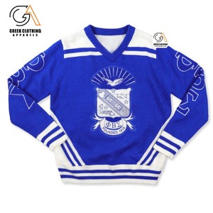 Phi Beta Sigma Blue <b>Cardigan</b> <b>Sweater</b> Men Greek Letter Embroidered Button Down Premium Knit Fraternity Apparel 1914 Classic Style - Product Image 2