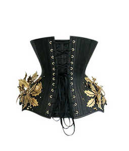 Silk Women <b>Corsets</b> with Embroidery <b>Sequined</b> Hollow Design Denim Custom Logo OEM Service Breathable Shapewear - Product Image 5