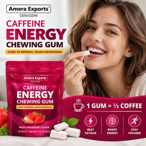 Gomitas de Fresa con Cafeína, Suplemento Probiótico Energético, Sin Azúcar, Sabor Fresco, Para Adultos, OEM, ODM - Product Image 2