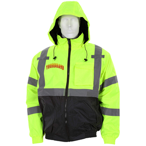 High Visibility Safety <b>Jacket</b> With Reflective Strips Custom Design Outdoor Workwear For All Seasons - Product Image 5