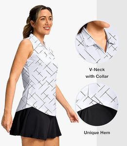 เสื้อโปโลผู้หญิง OEM แขนกุด แห้งเร็ว สำหรับกอล์ฟ เทนนิส ซับลิเมชั่น คอวี ออกกำลังกาย วิ่ง ฟิตเนส - Product Image 3