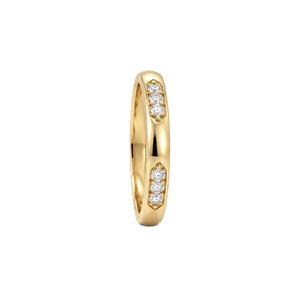 9K 10K 14K 18K Solid <b>Gold</b> Wedding Band <b>Ring</b> Minimalist Flush <b>Set</b> Diamond <b>Ring</b> Stackable Anniversary Band Round Lab Grown Diamond - Product Image 6