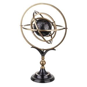 Globe terrestre décoratif géométrique à prix avantageux, cadre antique, armilary, noir, avec support, décoration intérieure de bureau et pièce maîtresse - Product Image 1