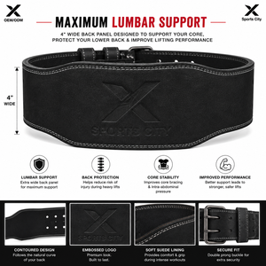 Ceinture de musculation en cuir véritable X Custom 10mm 13mm, ceinture de levage pour la gym avec boucle à double ardillon, support OEM ODM - Product Image 3
