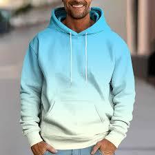 Sweat à capuche dégradé pour homme, dégradé de vert sarcelle à lavande, streetwear pastel - Product Image 5