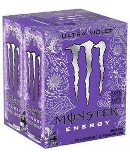 Monster Ultra Violet <b>Zero</b> <b>Sugar</b> Energy Drink 16 fl oz Can Low Calorie Refreshing Citrus Grape Flavor Beverage Bulk Supply - Product Image 1