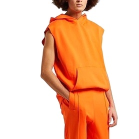 Nouveau sweat à capuche sans manches personnalisé avec logo brodé, imprimé, fermeture éclair intégrale, sans manches, pour hommes - Product Image 3