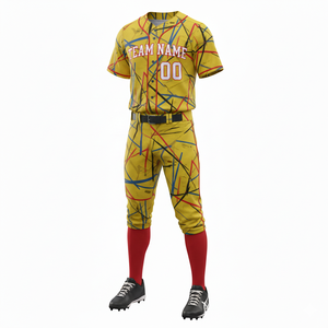 Uniforme de Béisbol Personalizable de Poliéster de Secado Rápido y Transpirable, Jersey y Pantalón, Ropa Deportiva Sublimada Estampada de Alta Calidad - Product Image 4