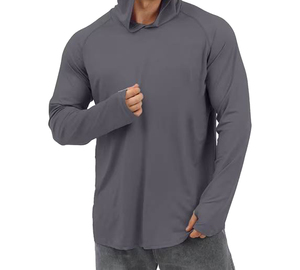 Sudadera con Capucha Negra al por Mayor para Hombre, Casual, Manga Larga, Forro Polar, 300g, Tejido de Poliéster y Algodón, Transpirable, Teñido Liso, Otoño - Product Image 2