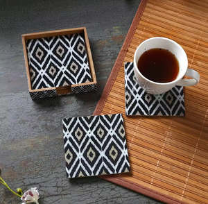 Exclusive Design Wooden <b>Enamel</b> Printed Wooden Coaster Set With holder Table Organizer Placemats For <b>Cups</b> & Glasses - Product Image 4