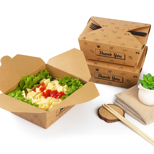 Tùy chỉnh Lấy đi thực phẩm container Kraft hộp giấy cho trái cây Rau Salad Kraft nâu ăn trưa giấy nhanh bao bì thực phẩm - Product Image 2