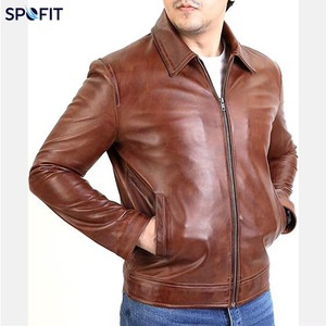 Genuine Leather <b>Jacket</b> Premium Slim Fit Zip Up Casual Motorcycle <b>Biker</b> <b>Jacket</b> OEM Factory Manufacturer Wholesale - Product Image 3