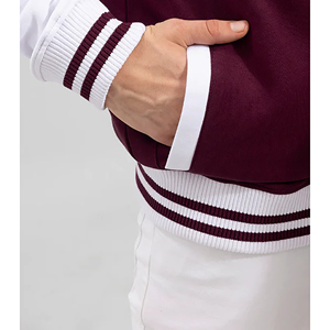 Veste universitaire personnalisée OEM avec fermeture à boutons pression, vente en gros, veste universitaire coupe-vent respirante unisexe - Product Image 5