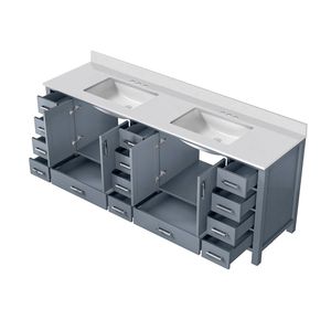Grigio scuro 84 pollici. L X 22 Pollici Mobile Bagno Doppio con Top in Quarzo Bianco - Product Image 5