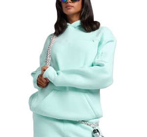 Hoodie unisexe surdimensionné, couleur bleu ciel, en molleton de coton respirant, longueur normale, manches longues, épaules tombantes, design personnalisé - Product Image 1