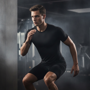 Camiseta Deportiva de Compresión para Hombre al por Mayor, Camiseta Deportiva de Alta Elasticidad con Logotipo Personalizado, Ropa Transpirable para Gimnasio y Entrenamiento - Product Image 5